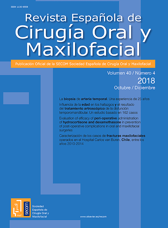 Go to journal home page - Revista Española de Cirugía Oral y Maxilofacial
